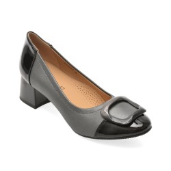 Pantofi eleganti KARISMA gri, JI60008, din piele naturala