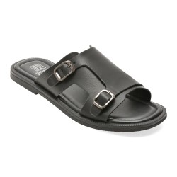 Papuci FLAVIA PASSINI negri, 35K28, din piele naturala