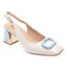 Pantofi eleganti IMAGE albi, 5K153, din piele naturala