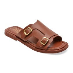 Papuci FLAVIA PASSINI maro, 35K28, din piele naturala