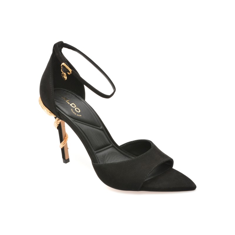 Sandale elegante ALDO negre, MEDEZA 001, din nabuc