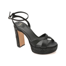 Sandale elegante ALDO negre, ROSINE 007, din material textil