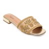 Papuci FLAVIA PASSINI aurii, 9153, din material textil