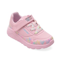 Pantofi sport SKECHERS roz, UNO LITE, din piele ecologica