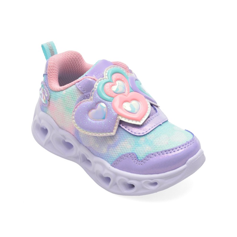 Pantofi sport SKECHERS mov, HEART LIGHTS, din material textil