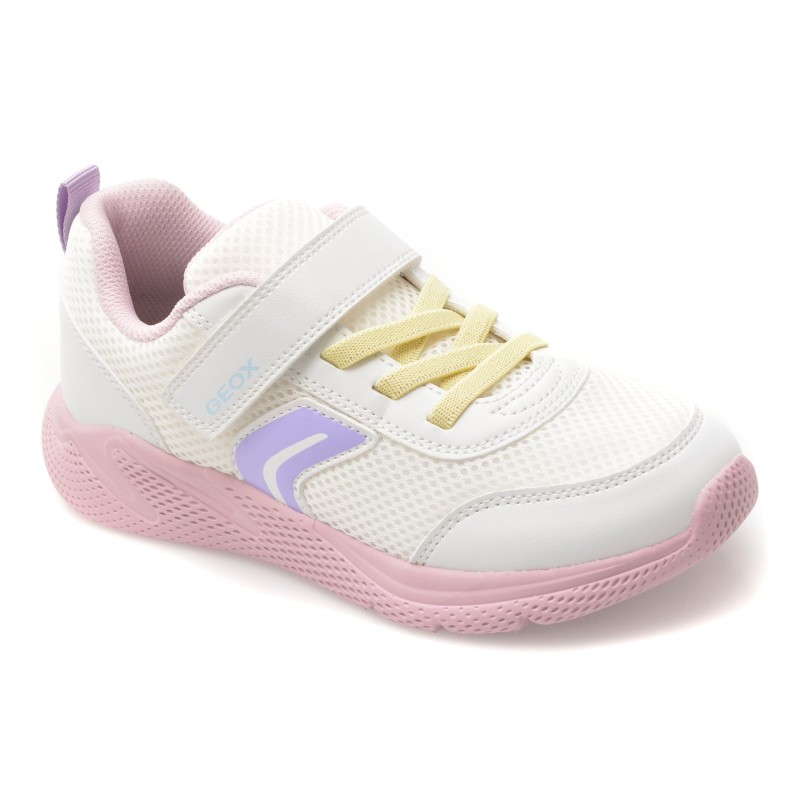 Pantofi sport GEOX albi, J36FWB, din material textil
