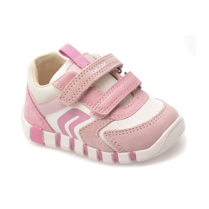 Pantofi sport GEOX roz, B3558C, din material textil si piele naturala