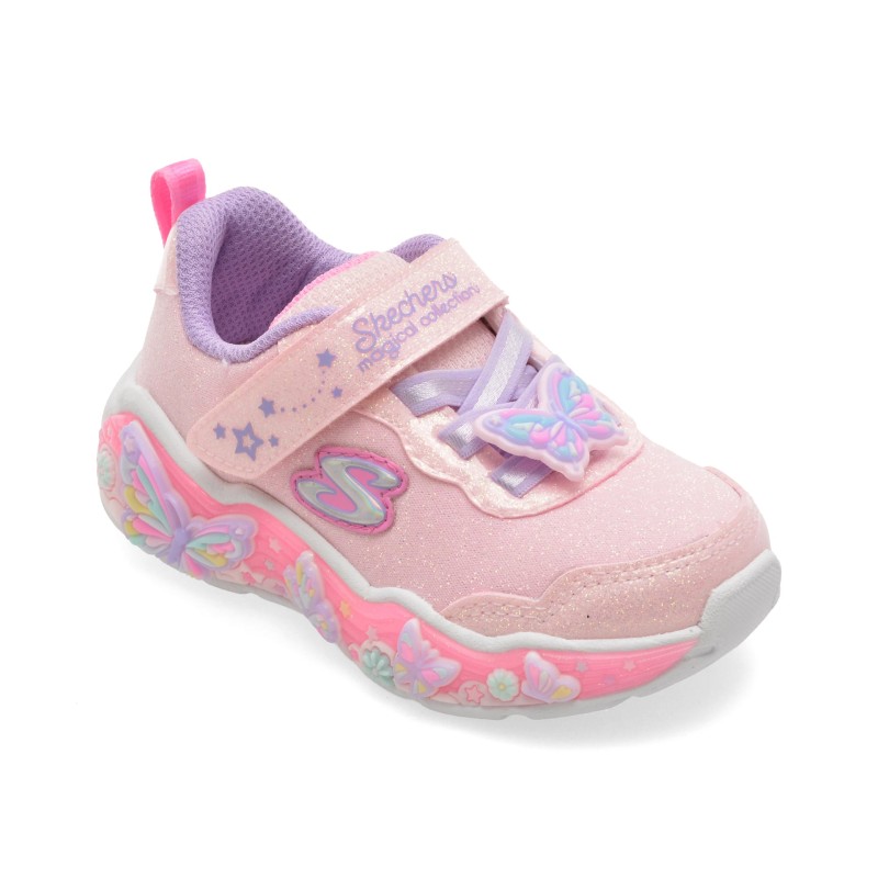 Pantofi sport SKECHERS roz, LIL BUTTERFLY BLISS, din material textil