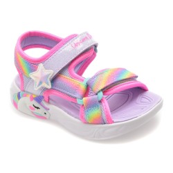 Sandale SKECHERS mov, UNICORN DREAMS SANDAL, din material textil