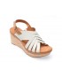 Sandale CLARKS albe, ELLERI GRACE 13-N, din piele naturala