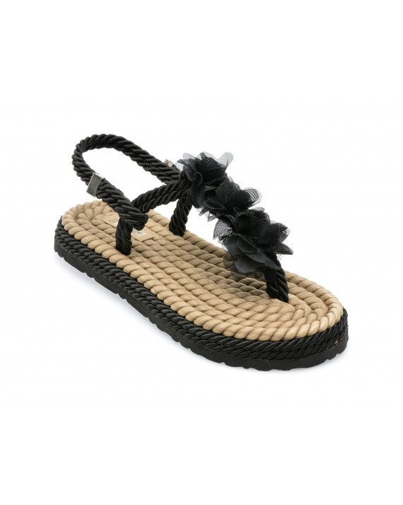 Sandale IMAGE negre, 2027, din material textil