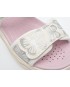 Sandale GEOX albe, J35FXA, din piele ecologica si material textil