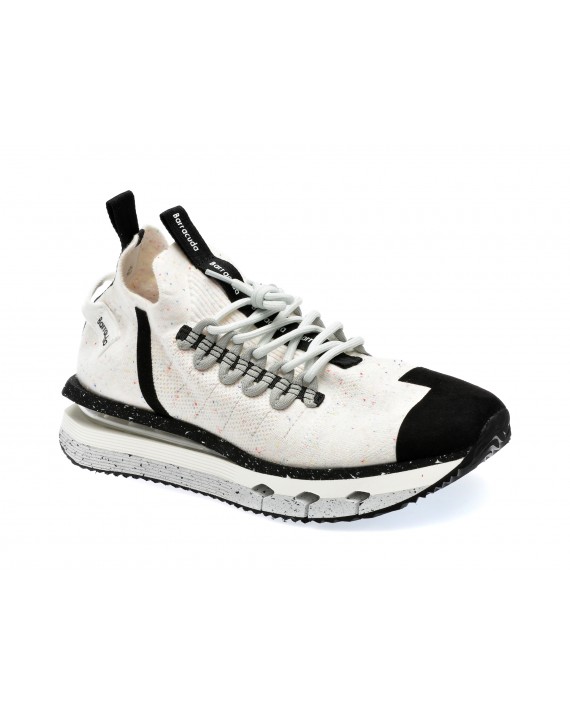 Pantofi BARRACUDA albi, BU3405, din material textil