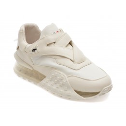 Pantofi sport GRYXX albi, 3A27, din material textil si piele naturala