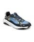 Pantofi HUGO albastri, 3048, din material textil si piele ecologica