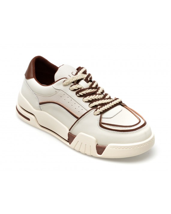 Pantofi EPICA albi, HY7067, din piele naturala