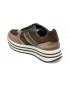 Pantofi sport GEOX maro, D16QHB, din material textil si piele naturala