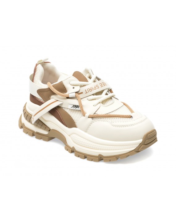 Pantofi sport GRYXX bej, 267059, din piele naturala si material textil