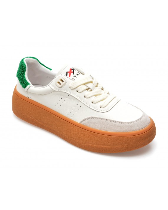 Pantofi sport GRYXX albi, 22269, din piele naturala