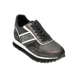 Pantofi sport LIU JO negri, WONUP03, din material textil si piele naturala