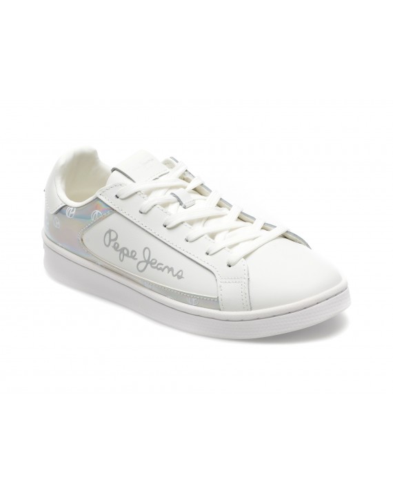Pantofi sport PEPE JEANS albi, LS31468, din piele ecologica