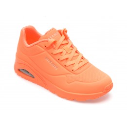 Pantofi sport SKECHERS portocalii, UNO, din piele ecologica