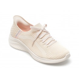 Pantofi sport SKECHERS nude, ULTRA FLEX 3.0, din material textil