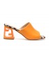 Papuci EPICA portocalii, B300009, din piele naturala