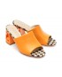 Papuci EPICA portocalii, B300009, din piele naturala