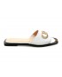 Papuci EPICA albi, 528549, din piele naturala