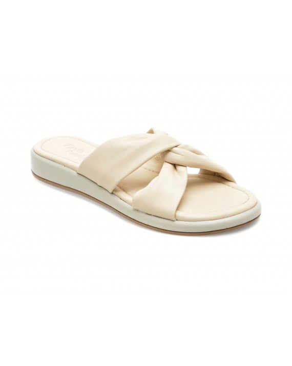 Papuci FLAVIA PASSINI albi, HY906, din piele naturala