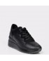 Pantofi sport GEOX negri, D828LC, din material textil si piele naturala