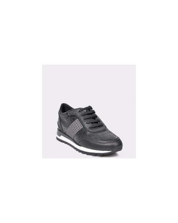 Pantofi sport GEOX negri, D94AQA, din piele ecologica si piele naturala