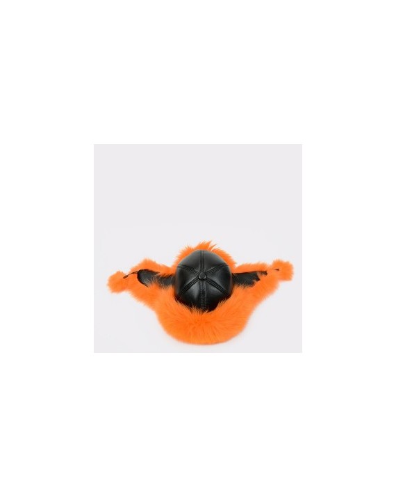Caciula KLOP portocalie, ZIMUSKA, din piele naturala