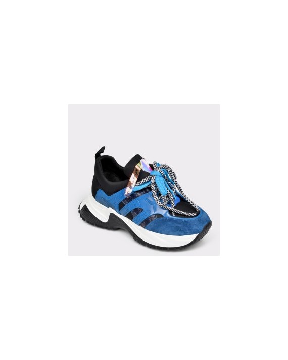 Pantofi sport EPICA albastru , 3086, din material textil si piele naturala
