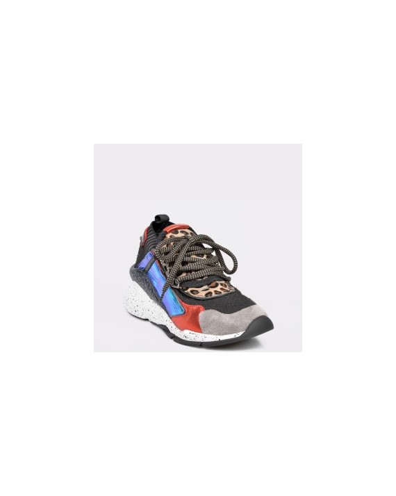 Pantofi sport EPICA negri, 3027, din material textil si piele naturala