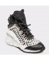 Pantofi sport FLAVIA PASSINI alb-negre, 3052, din material textil si piele naturala