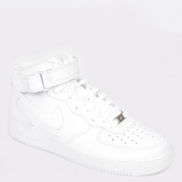 Pantofi sport NIKE, Air force 1 mid 07 albi, din piele ecologica