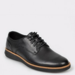 Pantofi CLARKS negri, Fairford Run, din piele naturala