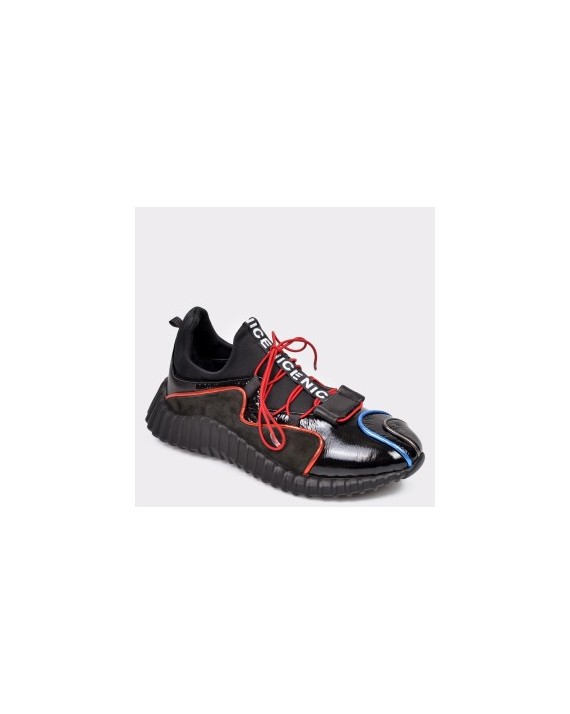 Pantofi sport FLAVIA PASSINI negri, 3091, din material textil si piele naturala