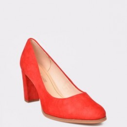 Pantofi CLARKS rosii, Kaylin Cara, din piele intoarsa