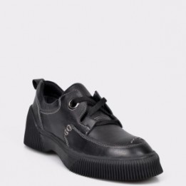 Pantofi IMAGE negri, 5410, din piele naturala