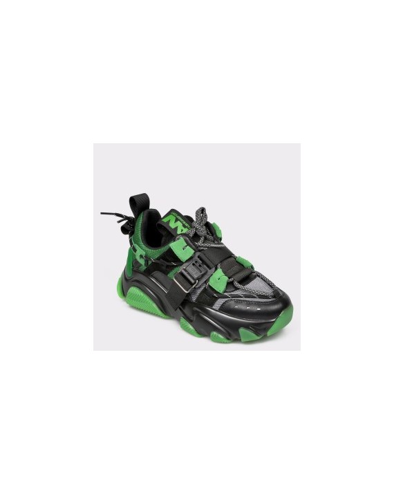Pantofi sport FLAVIA PASSINI negri, 888, din material textil si piele naturala