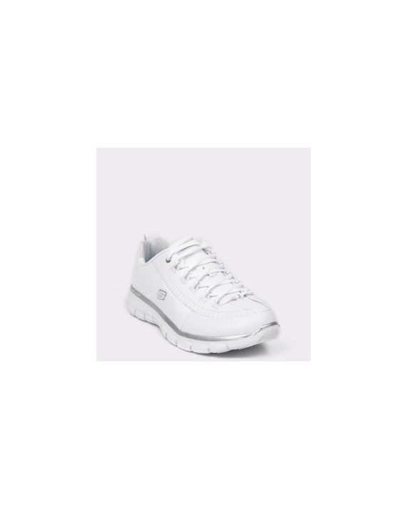 Pantofi sport SKECHERS albi, 11798, din piele naturala