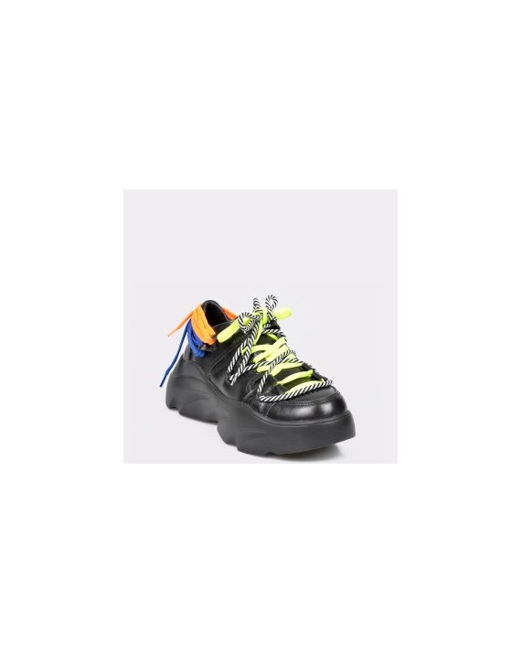 Pantofi sport FLAVIA PASSINI negri, M1090D, din piele naturala