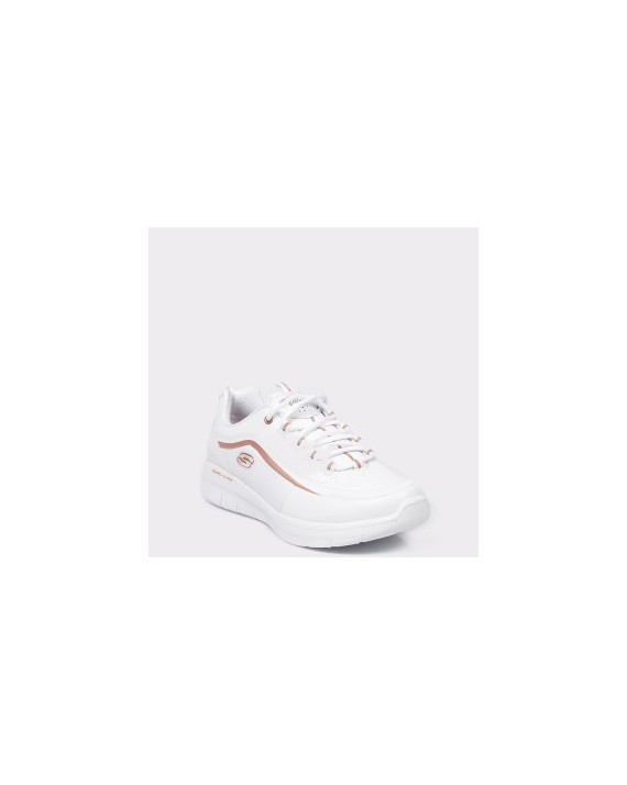 Pantofi sport SKECHERS albi, 12933, din piele naturala