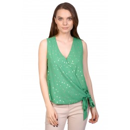 Bluza verde eleganta cu buline aurii 8982 V