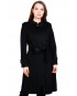 Palton elegant negru din stofa AT8237 NG